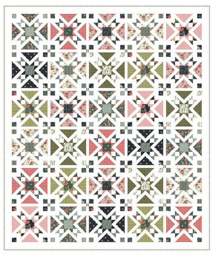 LAST ONE!! Riley Blakes Confetti Stars Quilt Kit Featuring My Mind's Eye Bellissimo Gardens Fabric Collection Finished Size: 69"x82"