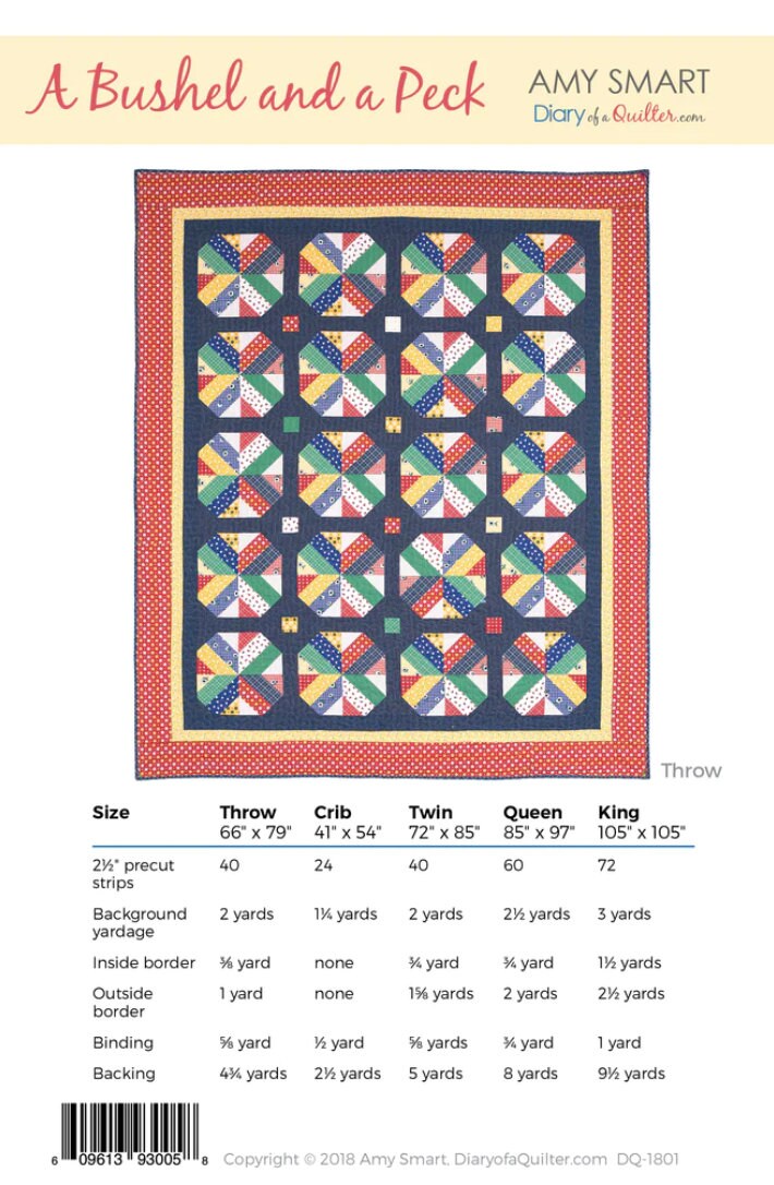 Diary of a Quilter's Bushel and a Peck Quilt Pattern (5 Size Variations)