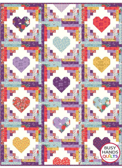 Busy Hands Quilts Quilty Cabins Quilt Pattern (6 Size Variations Per Pattern)