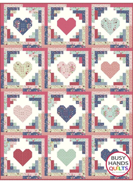 Busy Hands Quilts Quilty Cabins Quilt Pattern (6 Size Variations Per Pattern)