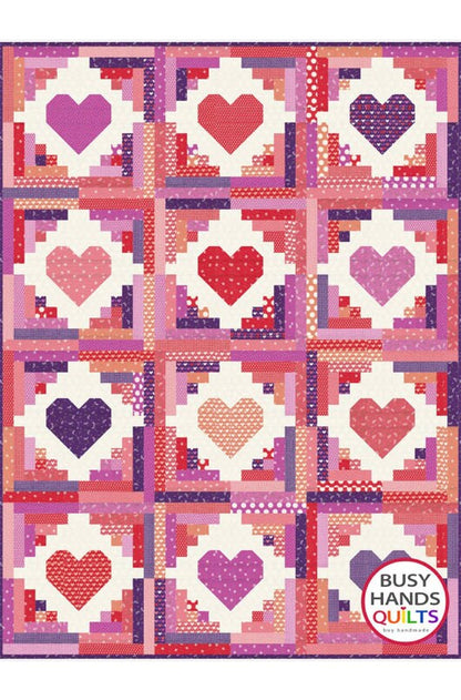 Busy Hands Quilts Quilty Cabins Quilt Pattern (6 Size Variations Per Pattern)