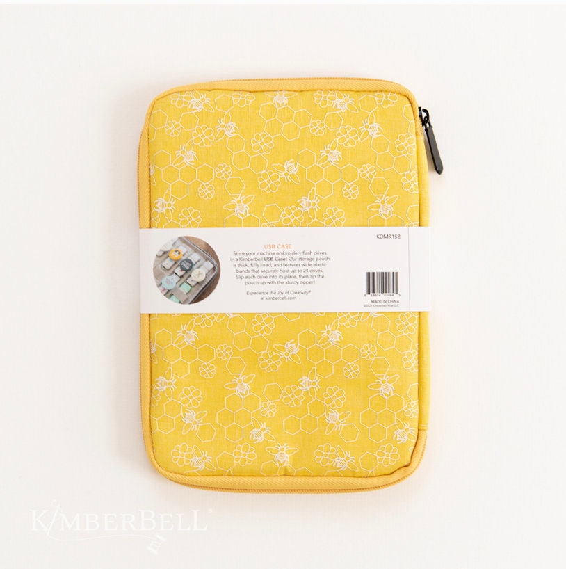 Kimberbell Yellow Honeycomb USB Storage Case (Holds Up to 32 Kimberbell USBs)