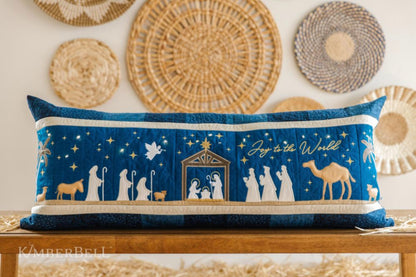 Kimberbell Nativity Bench Pillow Collection (Machine Embroidery CD, Fabric Kits, and Embellishment Kits, & Thread Sets Available)