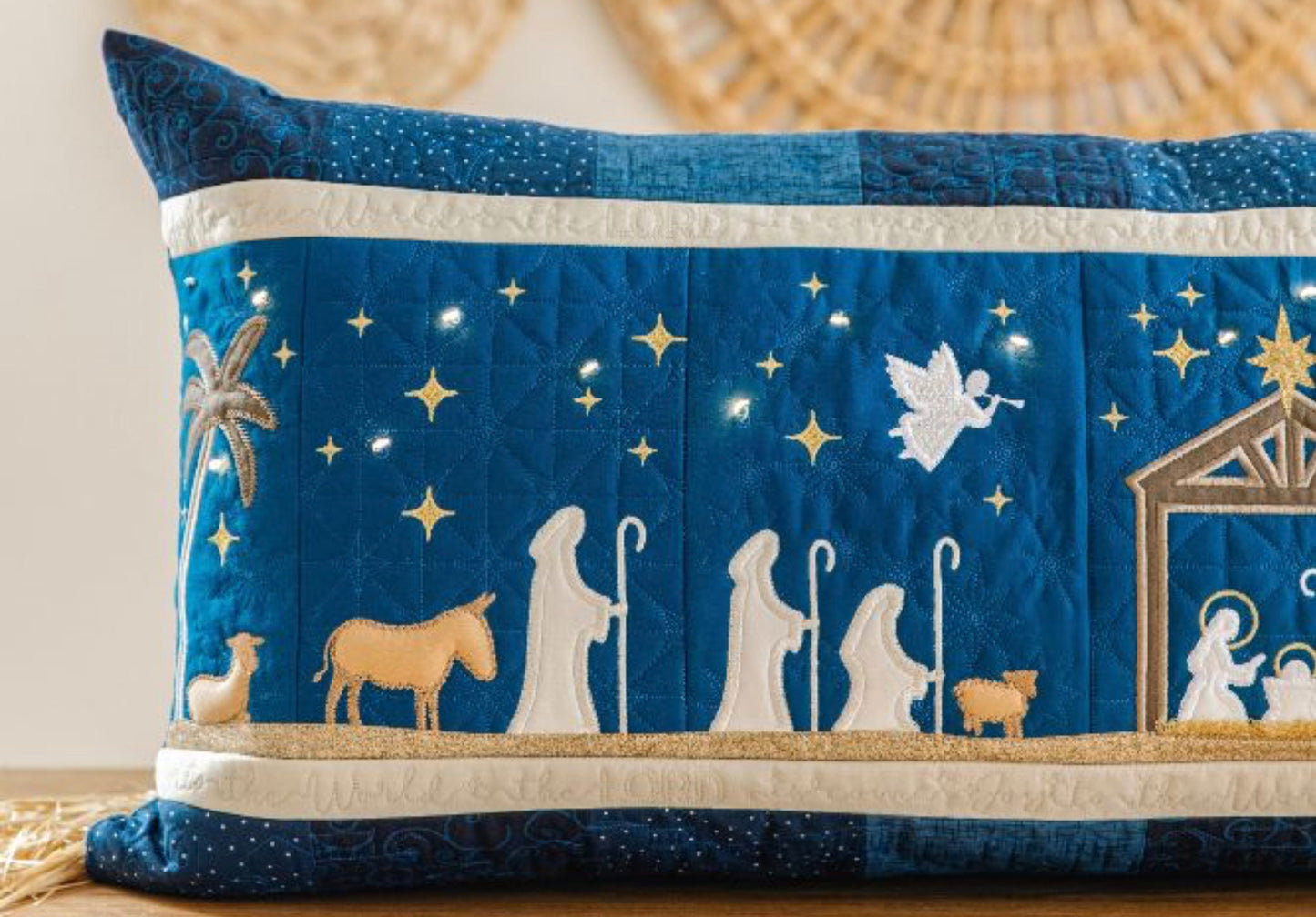 Kimberbell Nativity Bench Pillow Collection (Machine Embroidery CD, Fabric Kits, and Embellishment Kits, & Thread Sets Available)