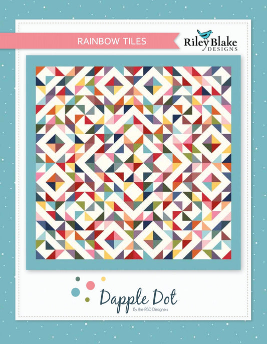 LAST ONE! Riley Blake Rainbow Tiles Quilt Kit Featuring Dapple Dots Fabric Collection Finished Size: 88"x88"