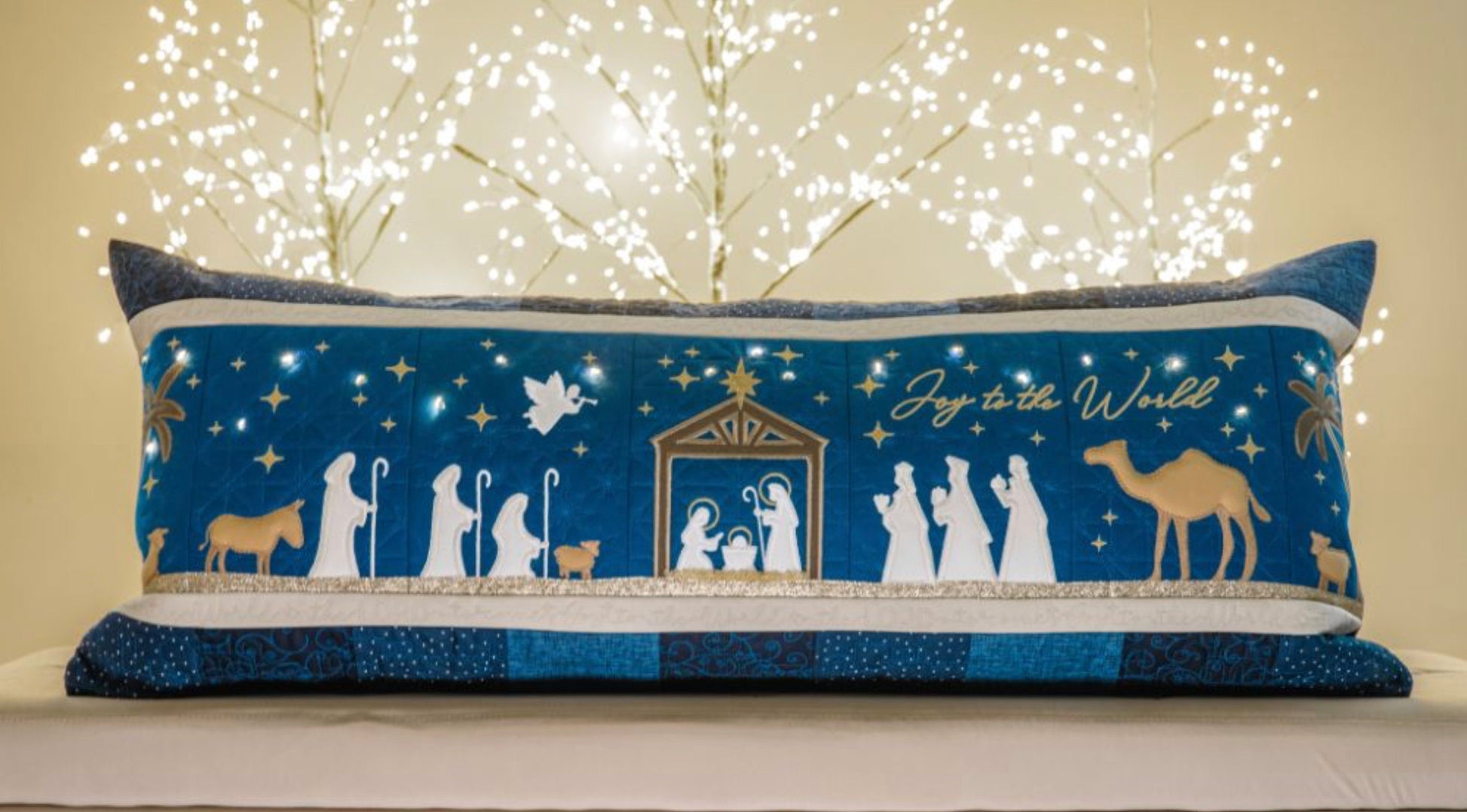 Kimberbell Nativity Bench Pillow Collection (Machine Embroidery CD, Fabric Kits, and Embellishment Kits, & Thread Sets Available)