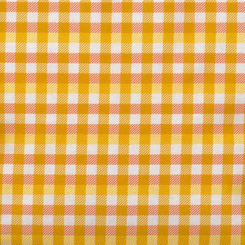 Poppie Cotton Kitty Loves Candy Fabric Collection Halloween Plaid on Yellow/Orange Premium 100% Quilt Shop Quality Cotton Fabrics