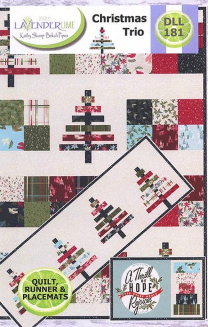 LavenderLime Christmas Trio Quilt Pattern (3 Size Variations)