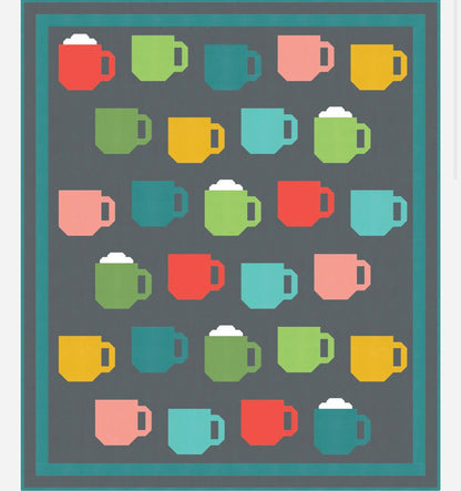 A Bright Corner Mod Mugs Quilt Pattern (4 Size Variations Per Pattern)