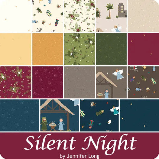 LAST BOLT! Riley Blake Silent Night Fabric Collection Olive Branch on Sprig Sparkle Premium 100% Cotton Quilt Shop Quality Fabrics