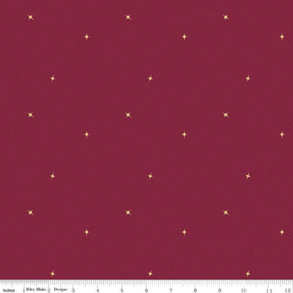 LAST BOLT! Riley Blake Silent Night Fabric Collection Follow The Star on Berry Sparkle Premium 100% Cotton Quilt Shop Quality Fabrics