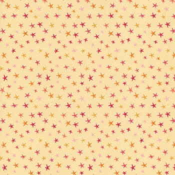 Poppie Cotton Kitty Loves Candy Fabric Collection Sparkly Stars on Yellow Premium 100% Quilt Shop Quality Cotton Fabrics