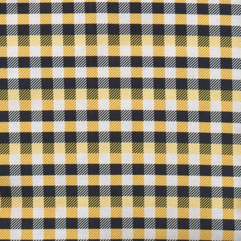 Poppie Cotton Kitty Loves Candy Fabric Collection Halloween Plaid on Black/Yellow Premium 100% Quilt Shop Quality Cotton Fabrics