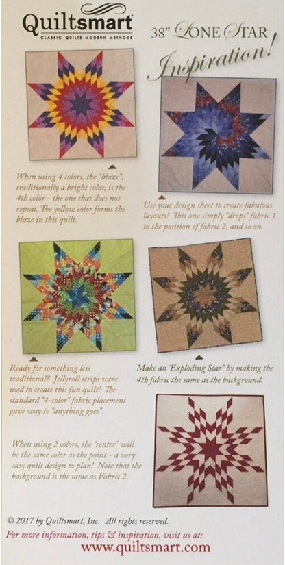 Quiltsmart 38" Lone Star Quilt Printed Interfacing & Instructions Pack