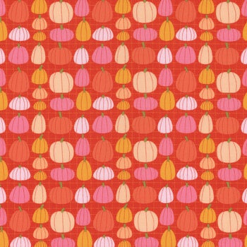 Poppie Cotton Kitty Loves Candy Fabric Collection Pumpkin Patch on Orange Premium 100% Quilt Shop Quality Cotton Fabrics