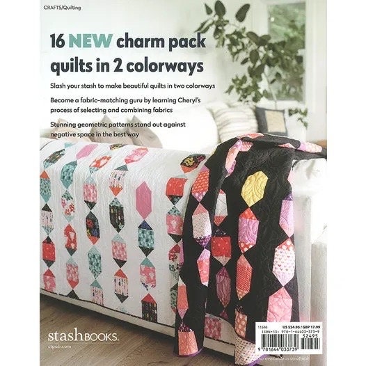 Cheryl Brickey’s Just Two Charm Pack Quilts: Slash Your Stash Book Pattern (16 Patterns Per Book)