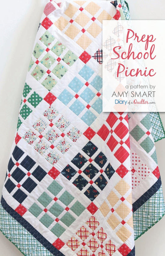 Diary of a Quilter Amy Smart Prep School Picnic Quilt Pattern (4 Size Variations Per Pattern)