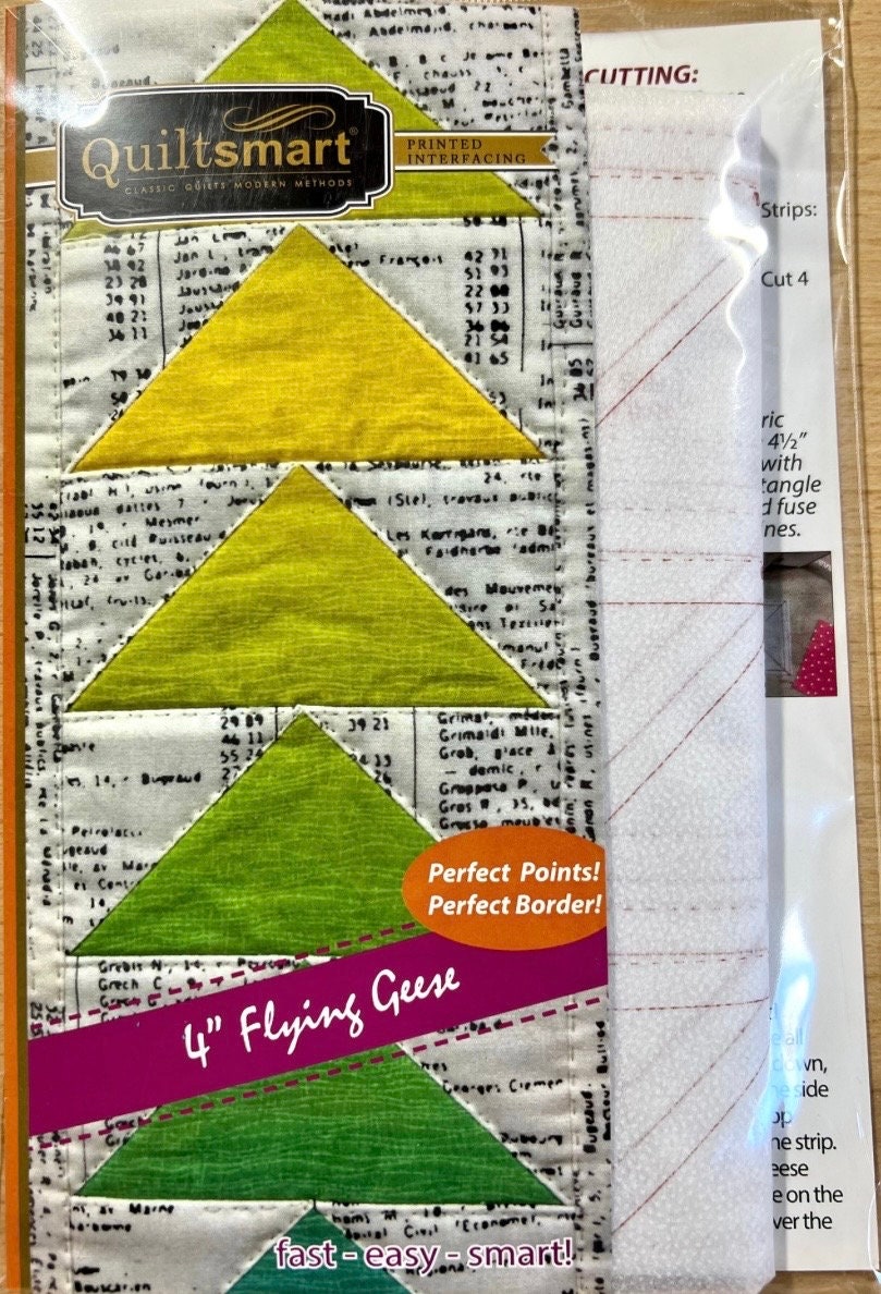 Quiltsmart Flying Geese Printed Interfacing & Pattern Pack