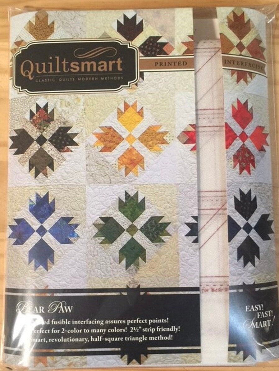 Quiltsmart Bear Paw Quilt Printed Interfacing Pack & Pattern