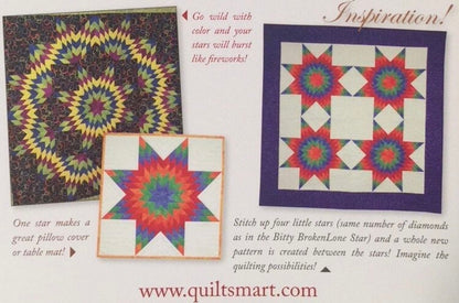 Quiltsmart Bitty Broken Lone Star (Little Lone Star) Quilt Printed Interfacing & Pattern Pack