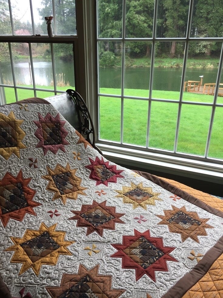 Laugh Yourself Into Stitches Indian Summer Quilt Pattern Finished Size: 51”x63”