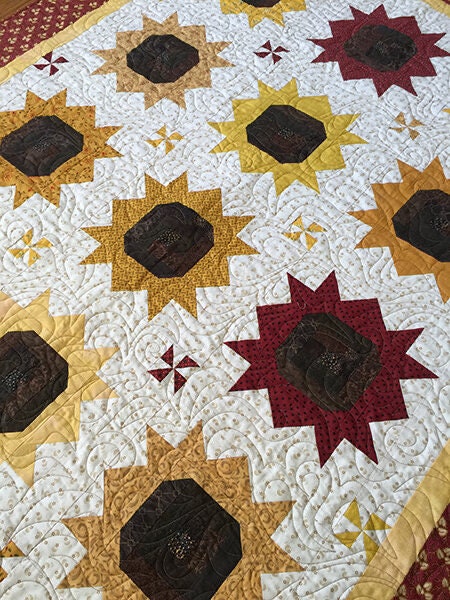 Laugh Yourself Into Stitches Indian Summer Quilt Pattern Finished Size: 51”x63”