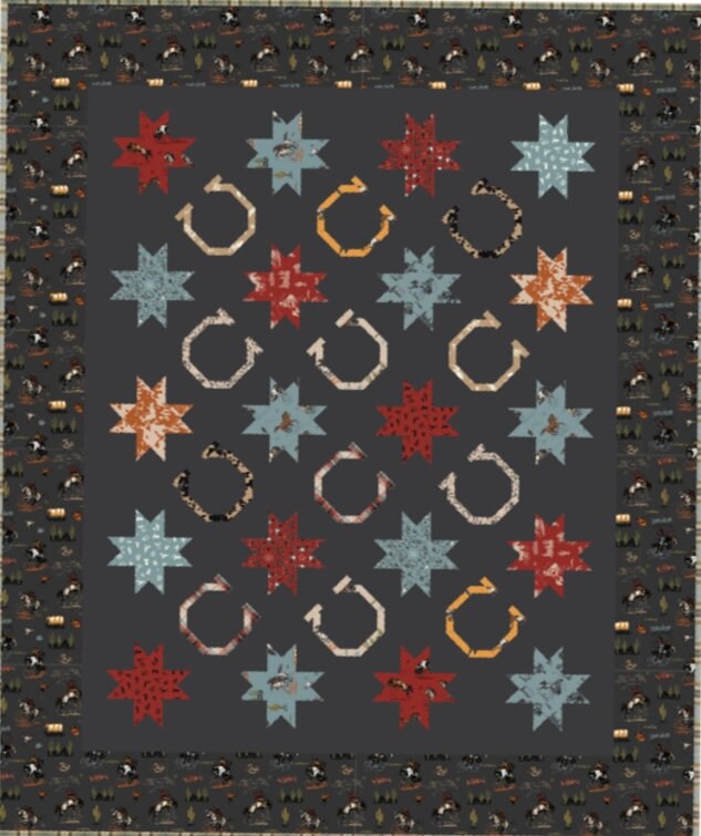 Riley Blake Western Sky Quilt Kit Featuring John Wayne Courage Fabric Collection (Light or Dark Colorway Available) Finished Size: 52"x62"