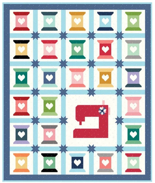 LAST ONE!! Riley Blake Heart To Sew Quilt Kit Featuring Beverly McCullough Dainty Daisy Fabric Collection Finished Size: 64"x76"