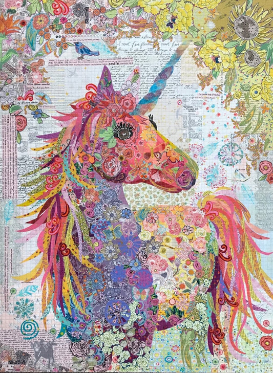 Laura Heine NOLA A Unicorn Collage Wall Quilt Pattern Finished Size: 35"x47"