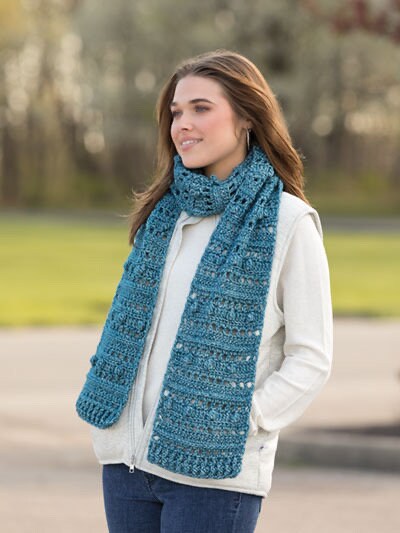 Annie's Crochet Learn-a-Stitch Crochet Scarves (7 Scarf Projects Per Pattern Book)