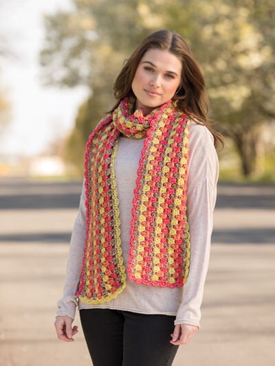 Annie's Crochet Learn-a-Stitch Crochet Scarves (7 Scarf Projects Per Pattern Book)