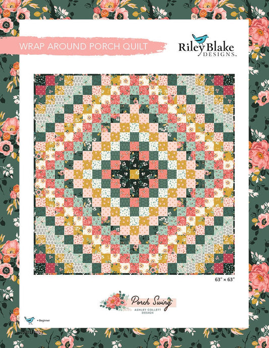 LAST RESTOCK!! Riley Blake Wrap Around Porch Quilt Kit Featuring Ashley Collett Design Porch Swing Fabric Collection Finished Size: 63"x63"