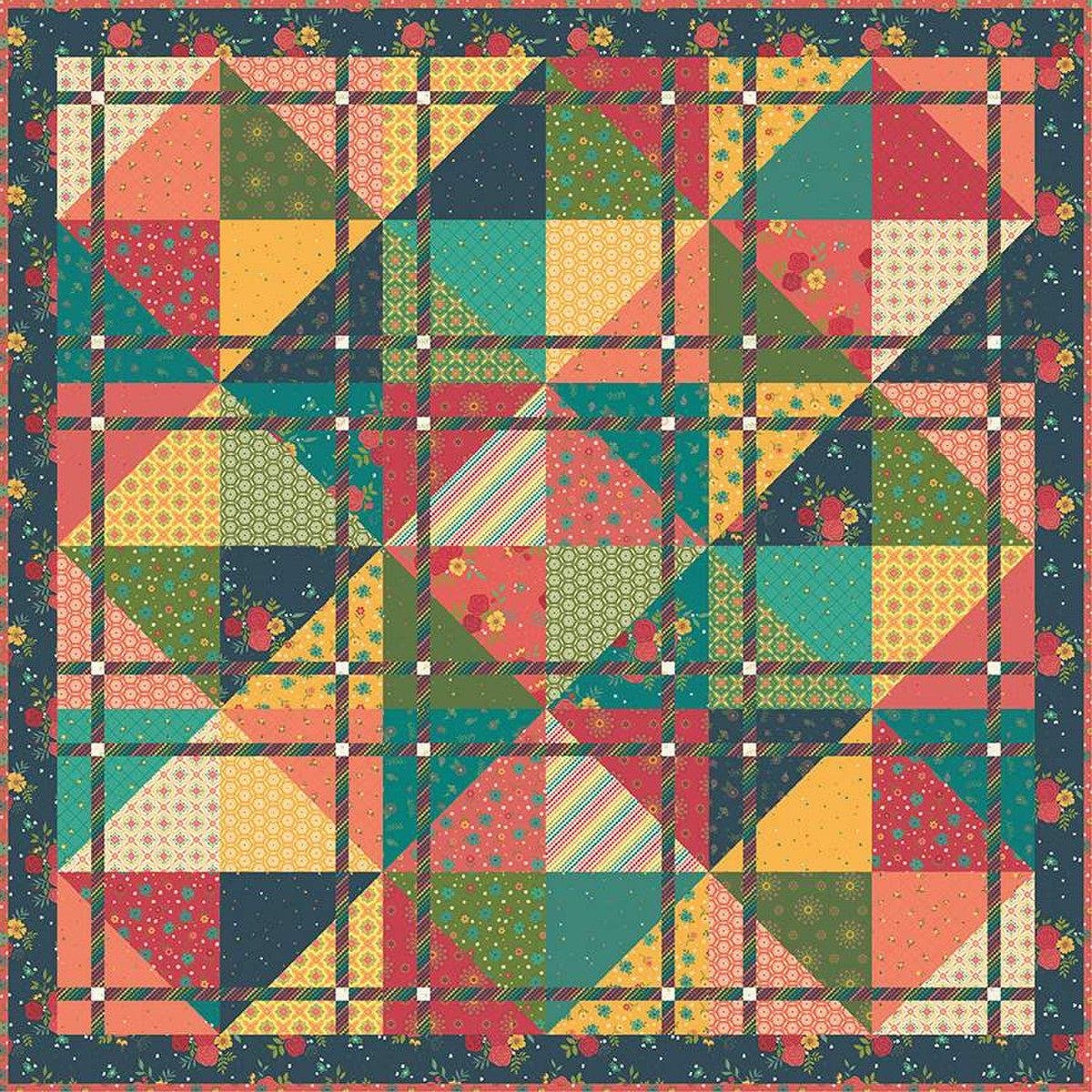 LAST RESTOCK!! Riley Blake Slice & Dice Quilt Kit Featuring Heather Peterson Market Place Fabric Collection Finished Size: 65"x65"