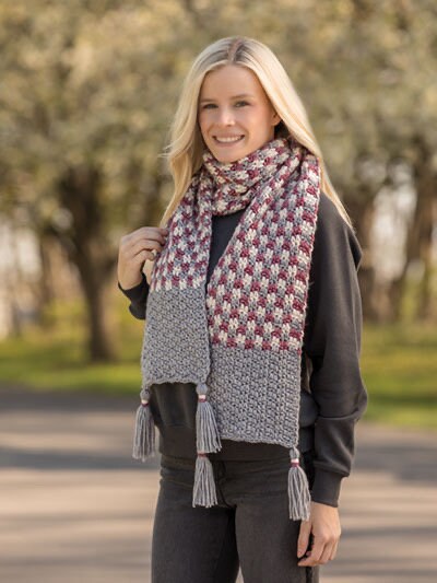 Annie's Crochet Learn-a-Stitch Crochet Scarves (7 Scarf Projects Per Pattern Book)