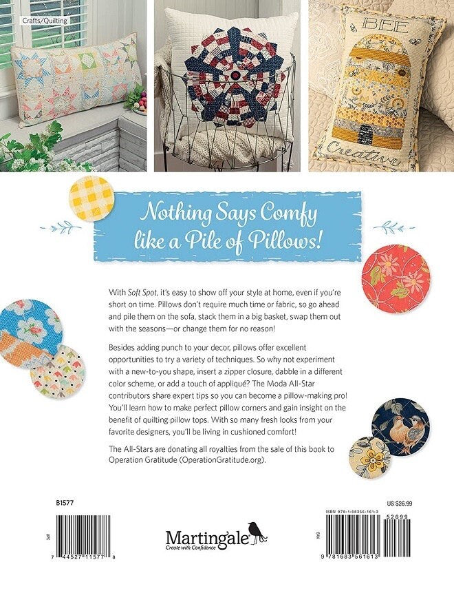 Moda All-Stars Soft Spot Quilted Pillows & Comfy Cushions Pattern Book (17 Patterns Per Book)