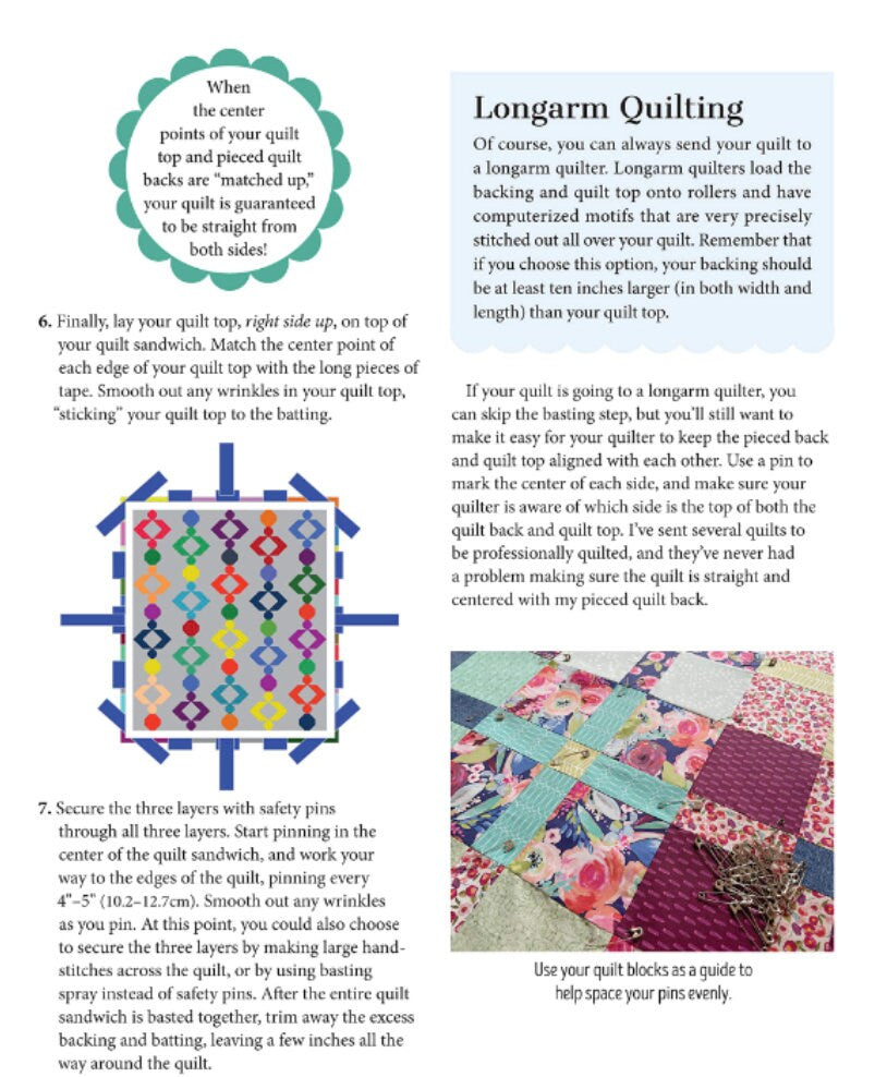 Perfectly Pieced Quilt Backs Pattern Book by Kelly Young (30 patterns per book)