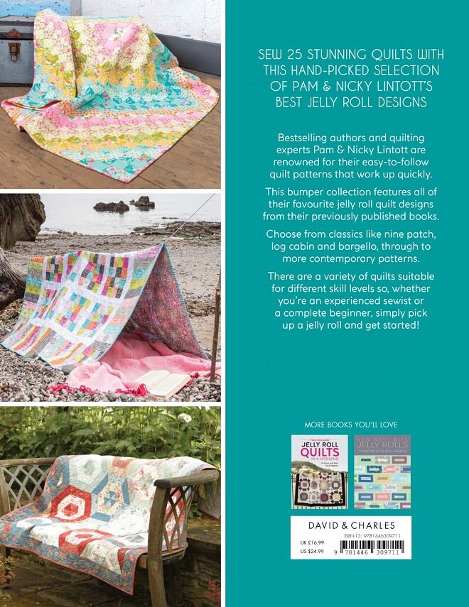 The Best of Jelly Roll Quilts Pattern Book by Pam and Nicky Lintott (25 colorful patterns per book)