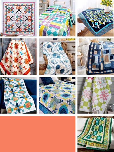 Annie's Quilting Creative Two-Block Quilts Pattern Book (11 colorful patterns per book)