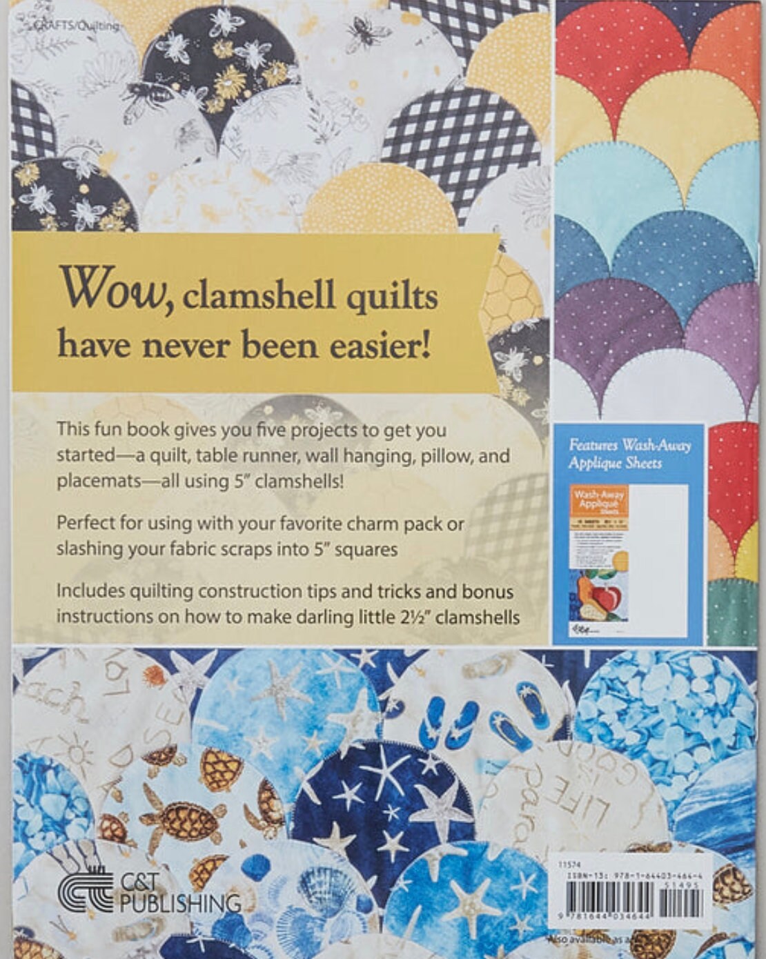 Sew Very Easy Quilt-As-You-Go Clamshells Pattern Book by Laura Coia (5 classic projects per book)