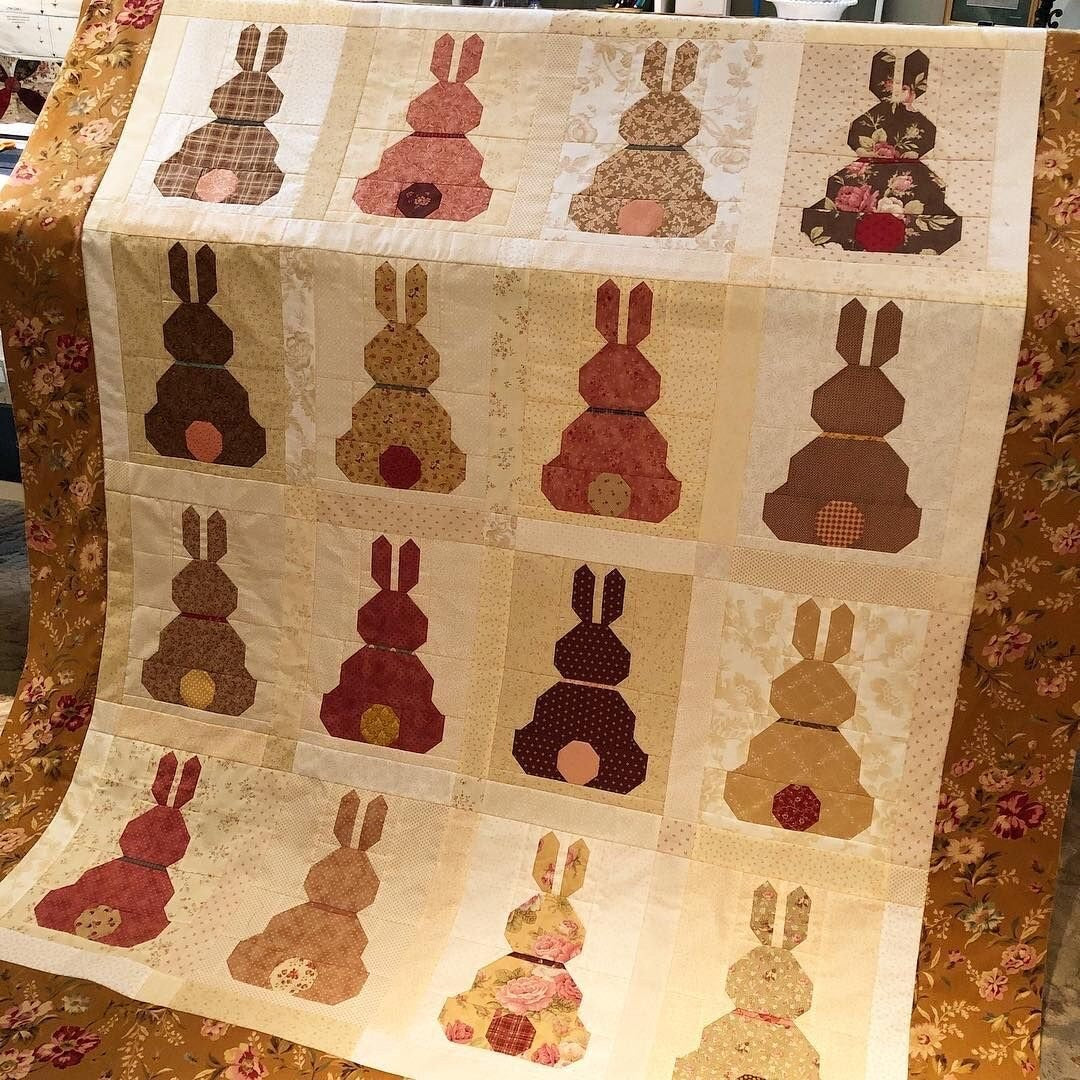 The Pattern Basket Country Bunnies Quilt Pattern Finished Size: 59"x74"