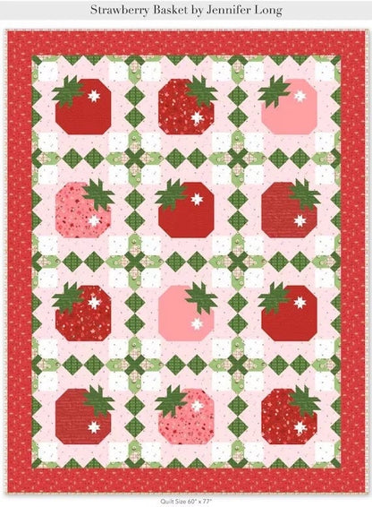 Riley Blake Strawberry Basket Quilt Kit Featuring Jennifer Long To Grandma's House Fabric Collection Finished Size: 60"x77"