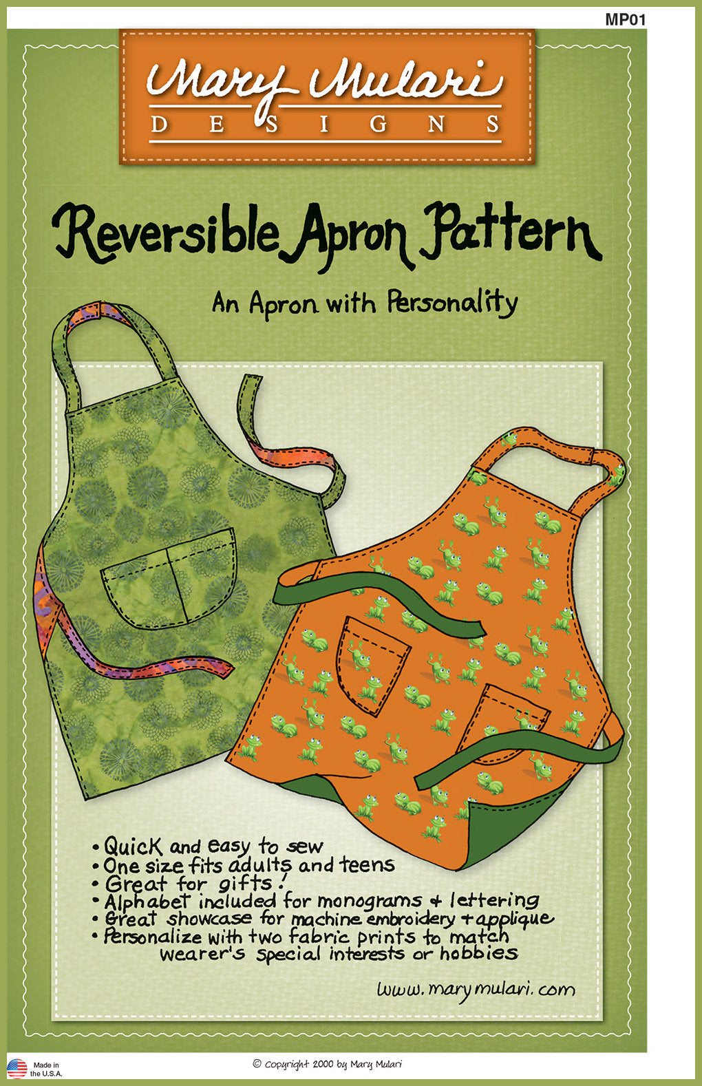 Mary Mulari Reversible Apron Pattern