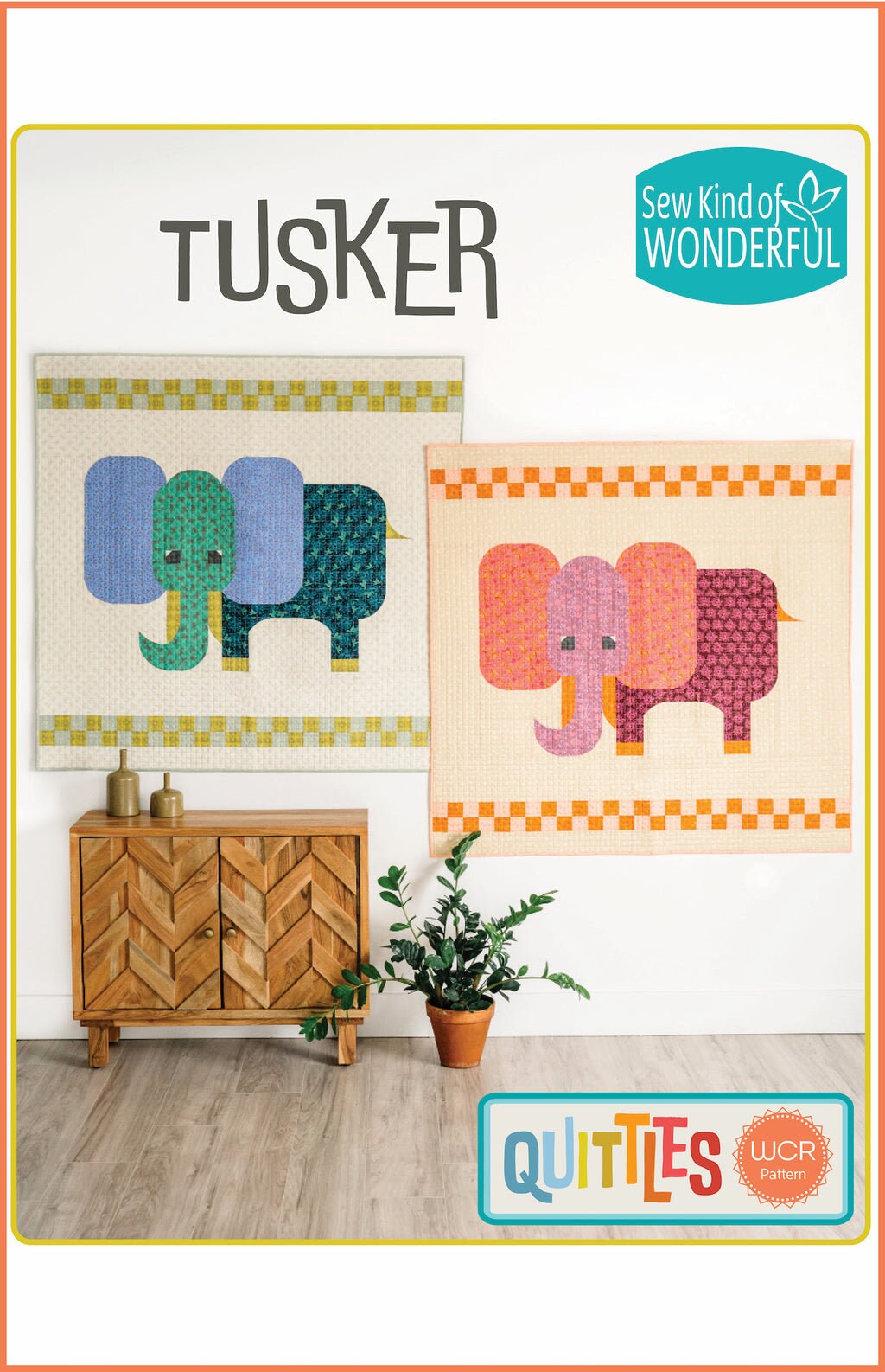 Sew Kind of Wonderful Tusker Quilt Pattern Finished Size: 54"x54"