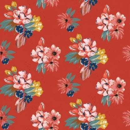 LAST BOLT!! Riley Blake Wild Rose Fabric Collection Wild Rose on Floral Red Premium 100% Cotton Quilt Shop Quality Fabrics