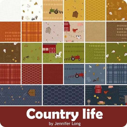 Riley Blake Country Life Fabric Collection Burlap on Straw Premium 100% Cotton Fabrics