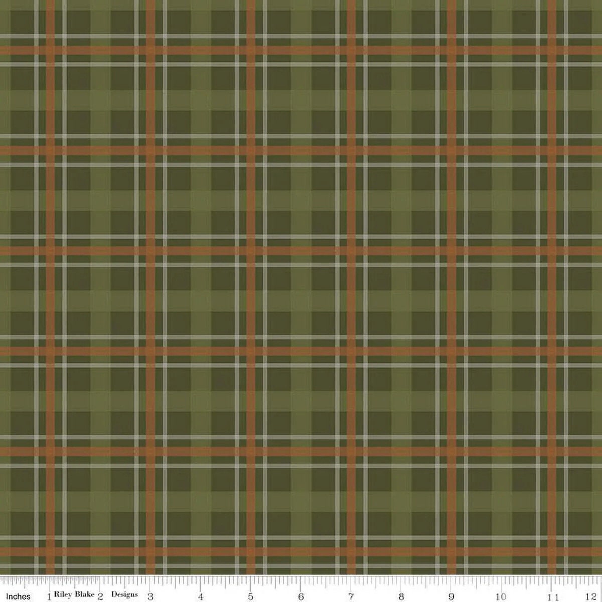 Riley Blake Cretaceous Fabric Collection Cretaceous Plaid on Hunter Premium 100% Cotton