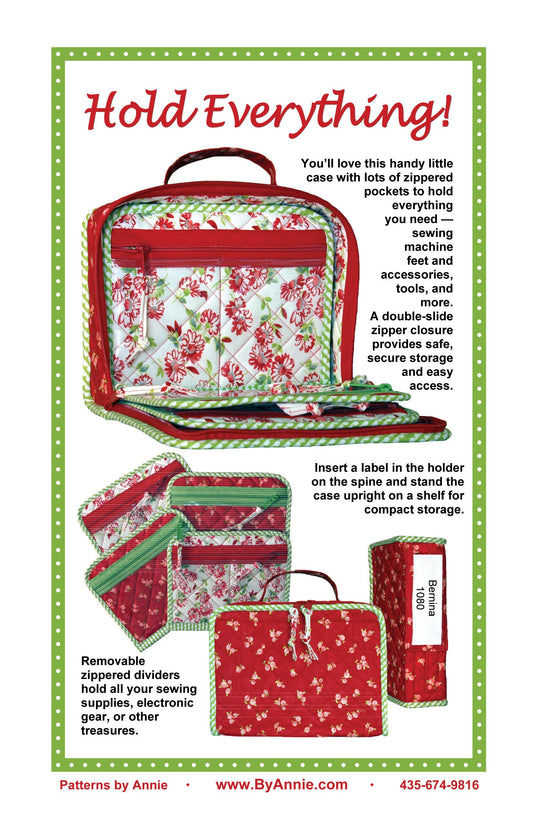 ByAnnie Hold Everything Bag Pattern Finished Size: 9"x8"x3" (14 Colors of 18"x54" Mesh Packs Sold Separately)