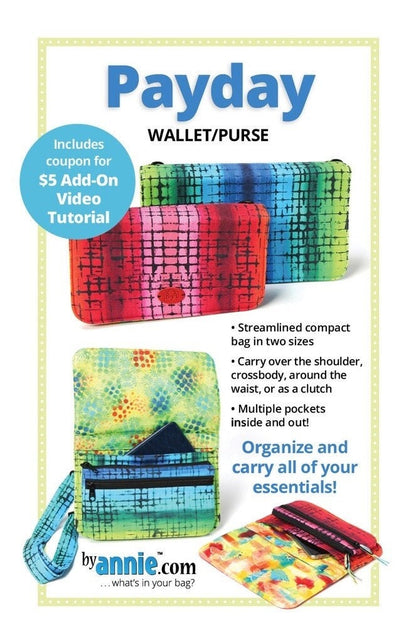 ByAnnie Payday Wallet/Purse Pattern (14 Colors of 18"x54" Mesh Packs Sold Separately)