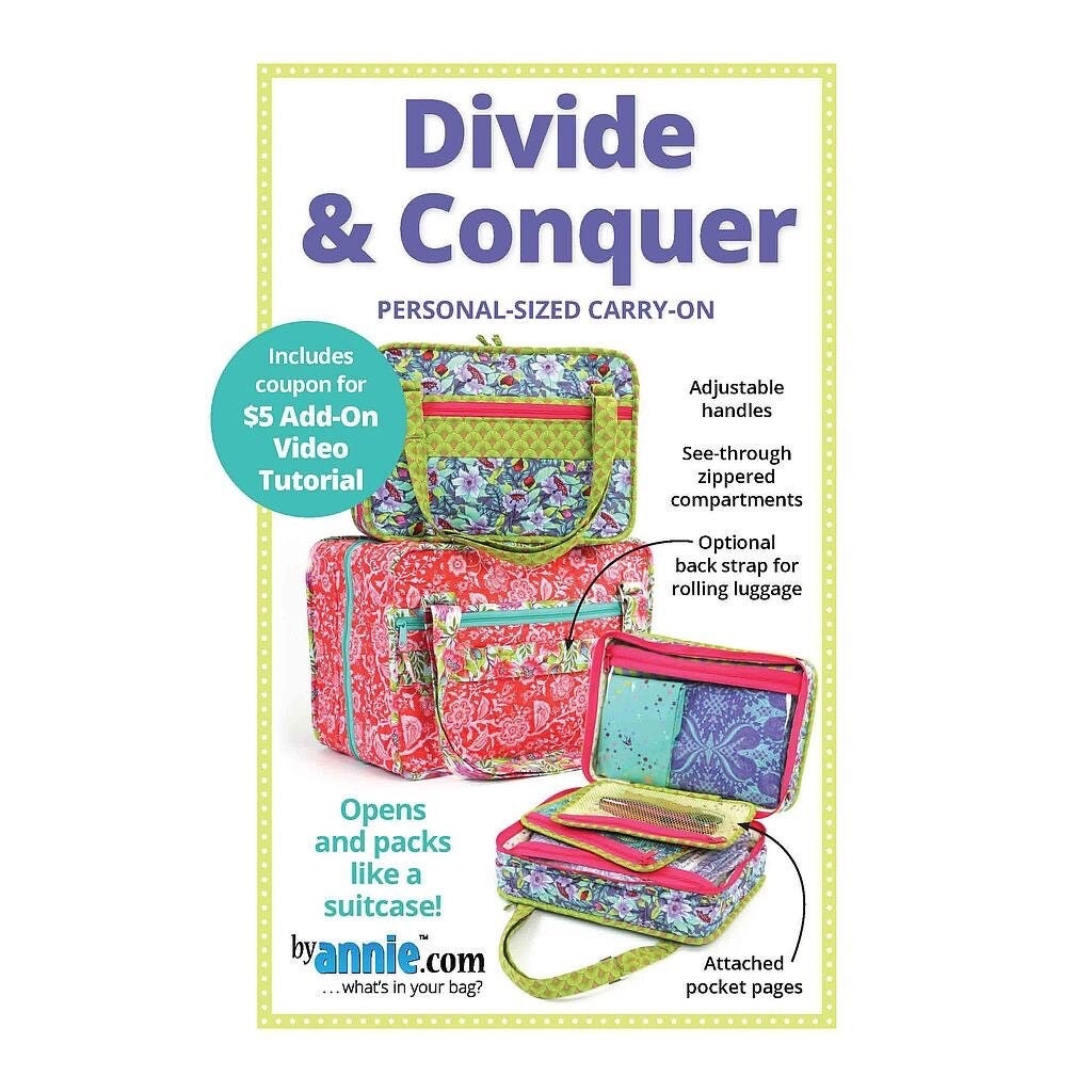 ByAnnie Divide & Conquer Personal-Sized Carry-On Bag Pattern (14 Colors of 18"x54" Mesh Packs Sold Separately)