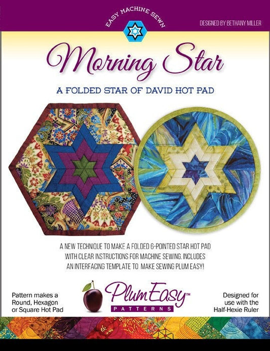 Plum Easy Patterns Morning Star Folded Star of David Hot Pad Pattern (3 Shape Variations Per Pattern)